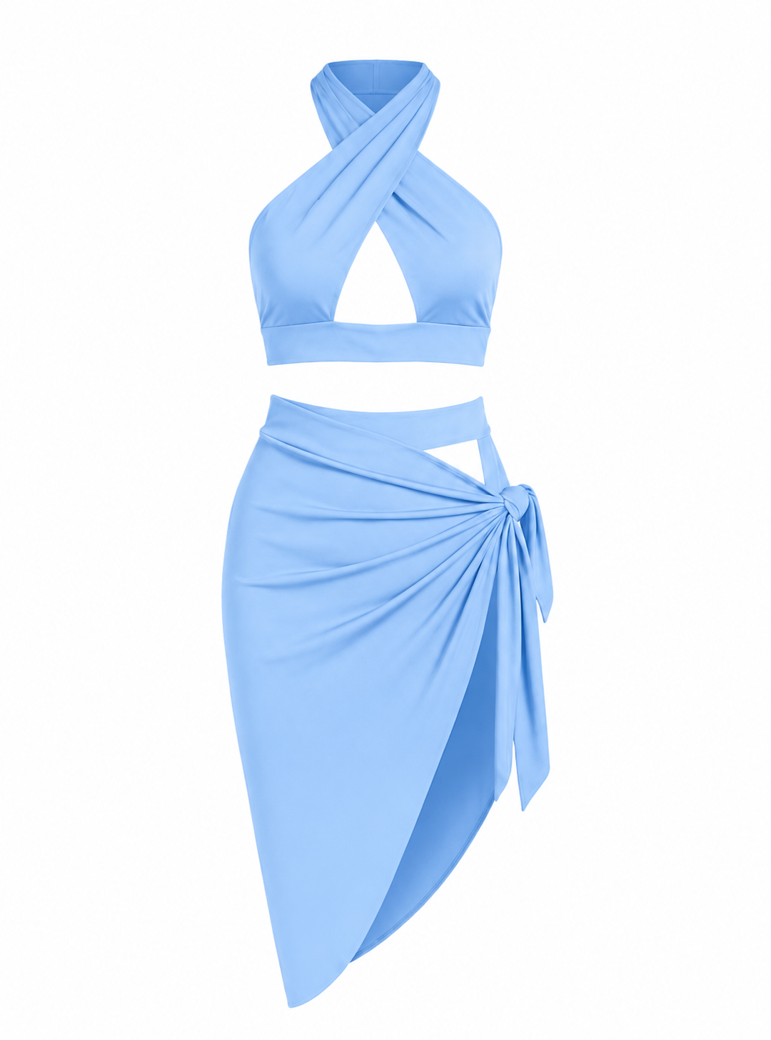 Top & Skirt Set with Open Neckline