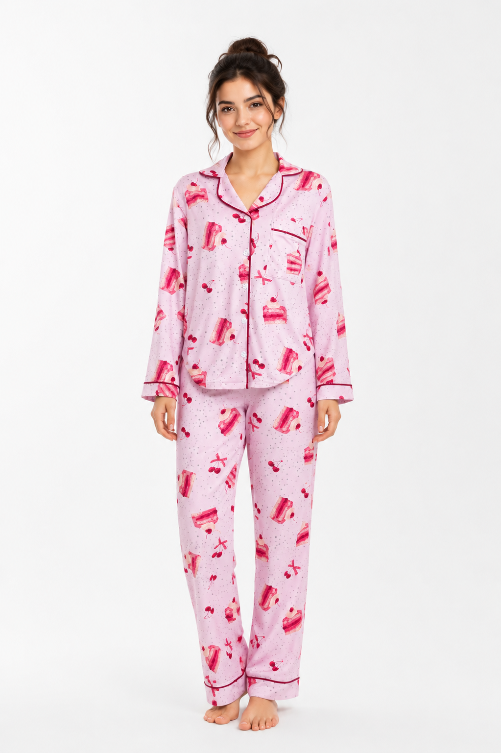 Classic Pink Cotton Pajama Set