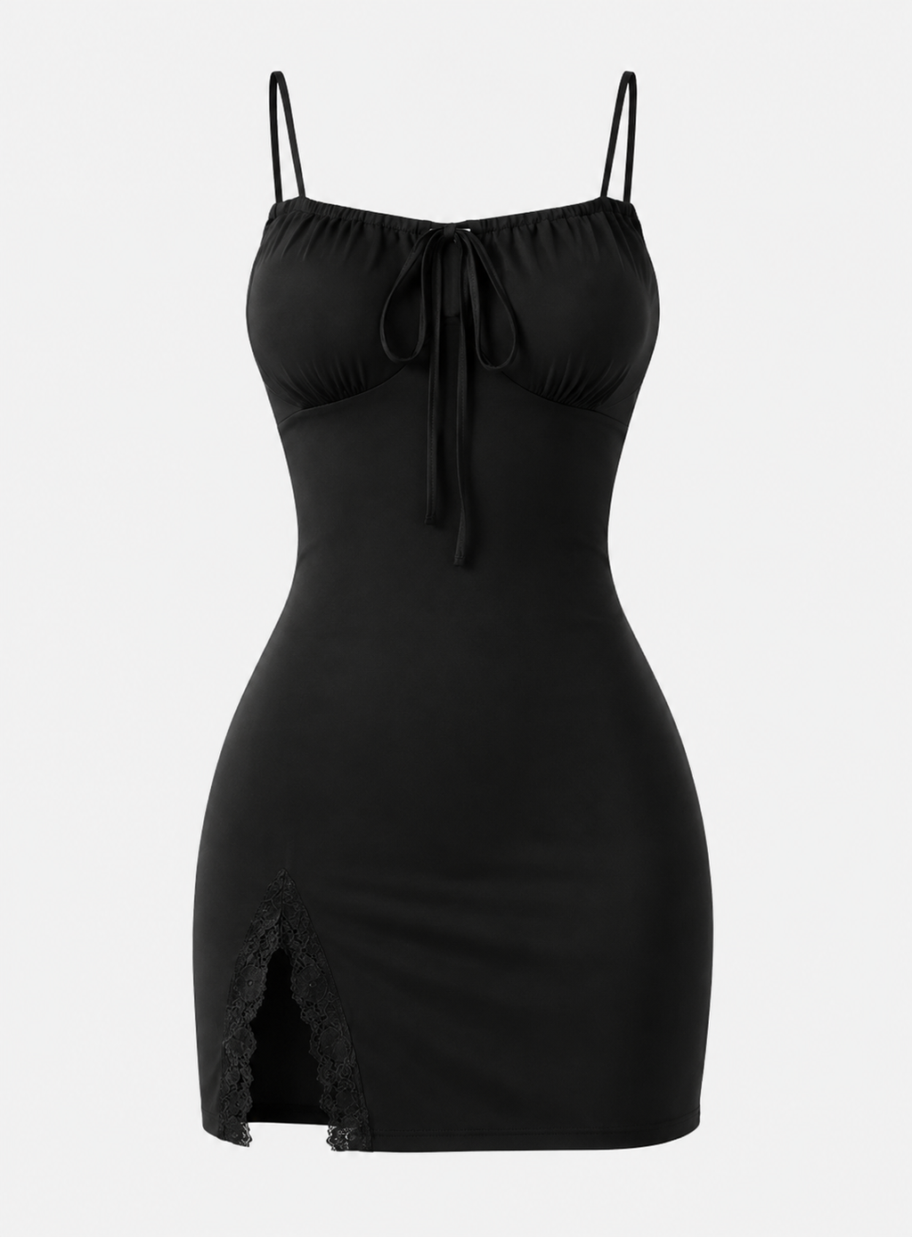 Nightdress with Front Tie & Lace