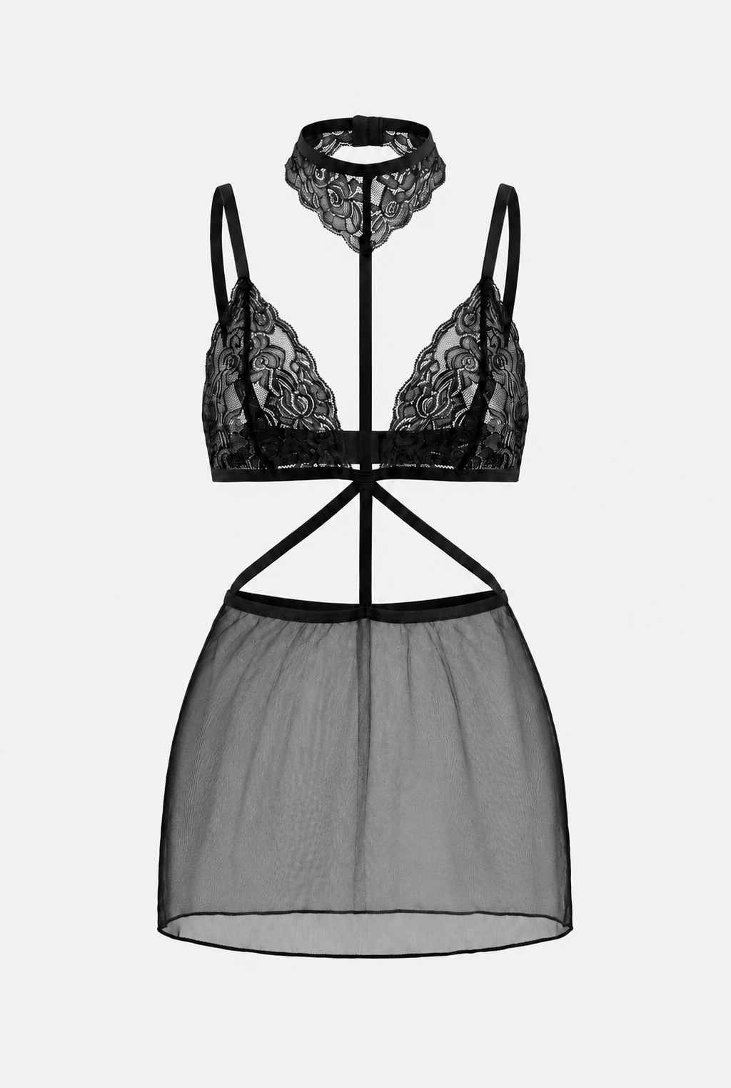 Sheer Lace Open Lingerie