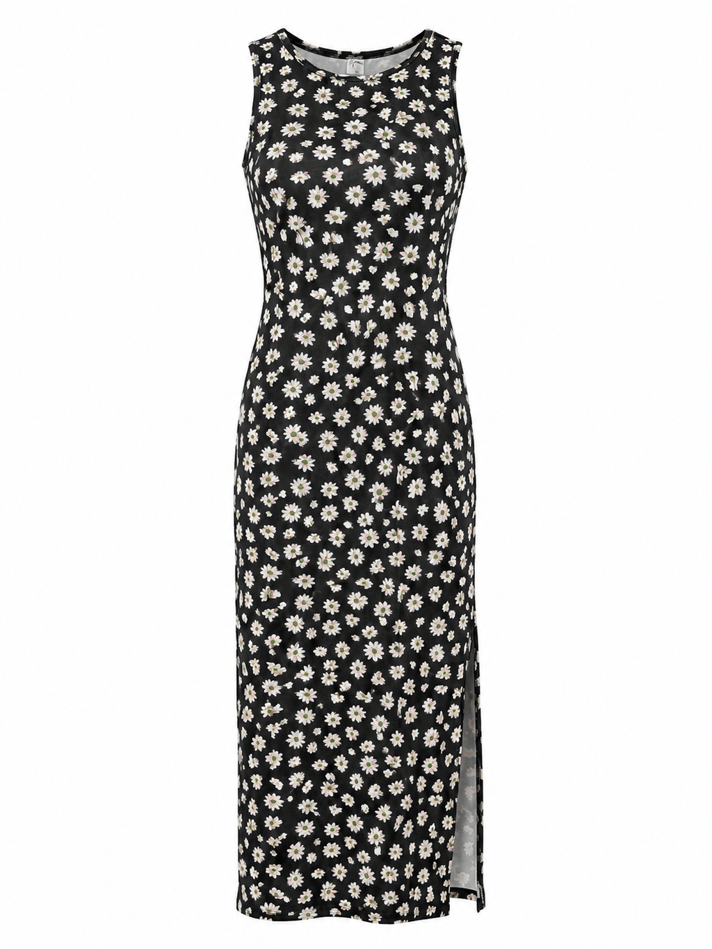 Long Floral Dress with Open Back & Side Slit