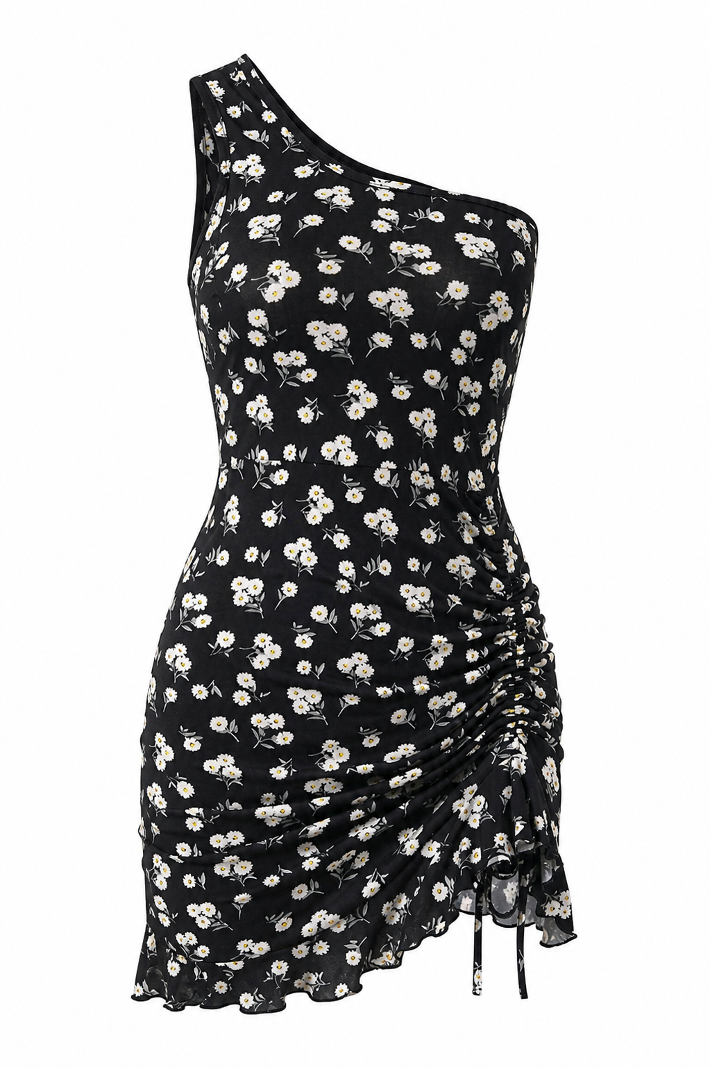 One-Shoulder Dress with Side Tie
