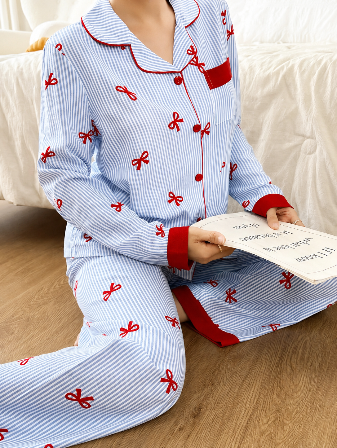 Cute Bow Pajama Set