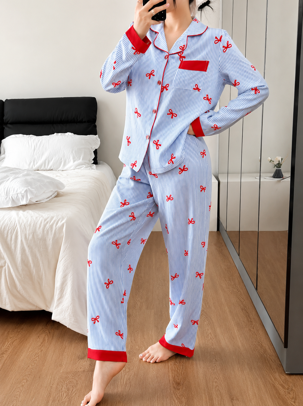Cute Bow Pajama Set