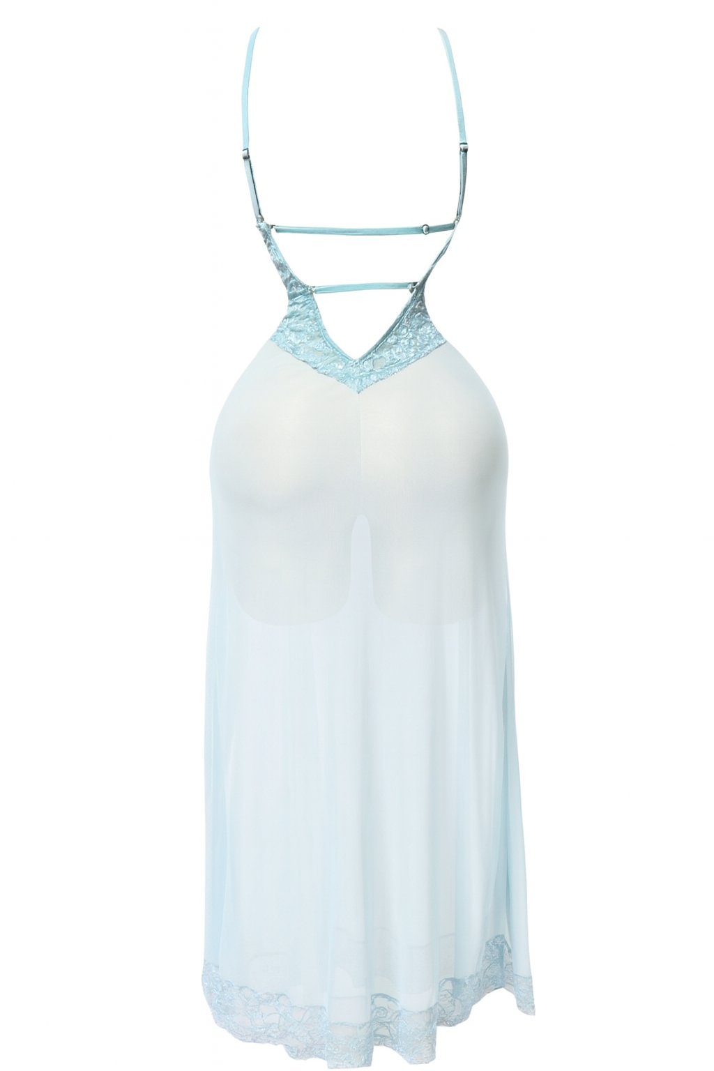 لانجيري طويل شفاف بفتحتين من الجانبين