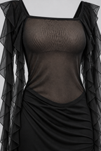 Long Lingerie with Sheer Bust & Midriff