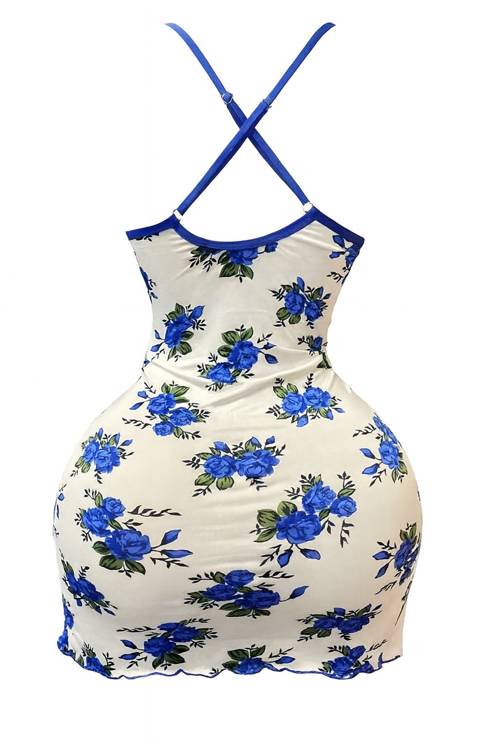 لانجيري بطابعه الزهور مزود بدانتيل من عند الصدر