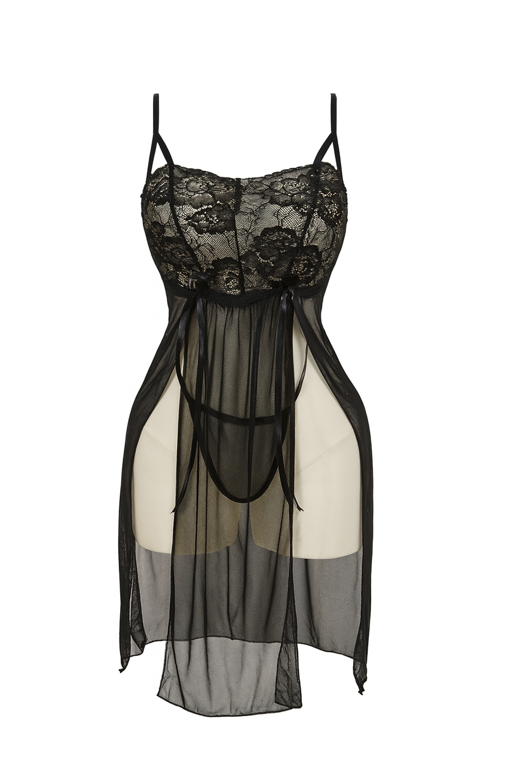 لانجيري مزود بدانتل من عند الصدر وفتحتين من الرجل