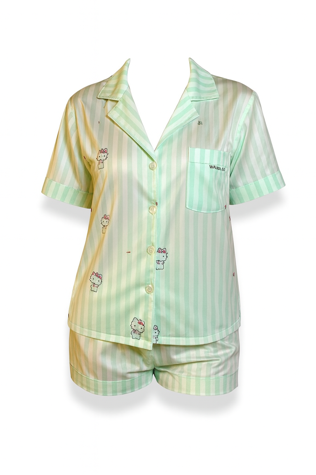 Satin Pajama Shirt & Shorts