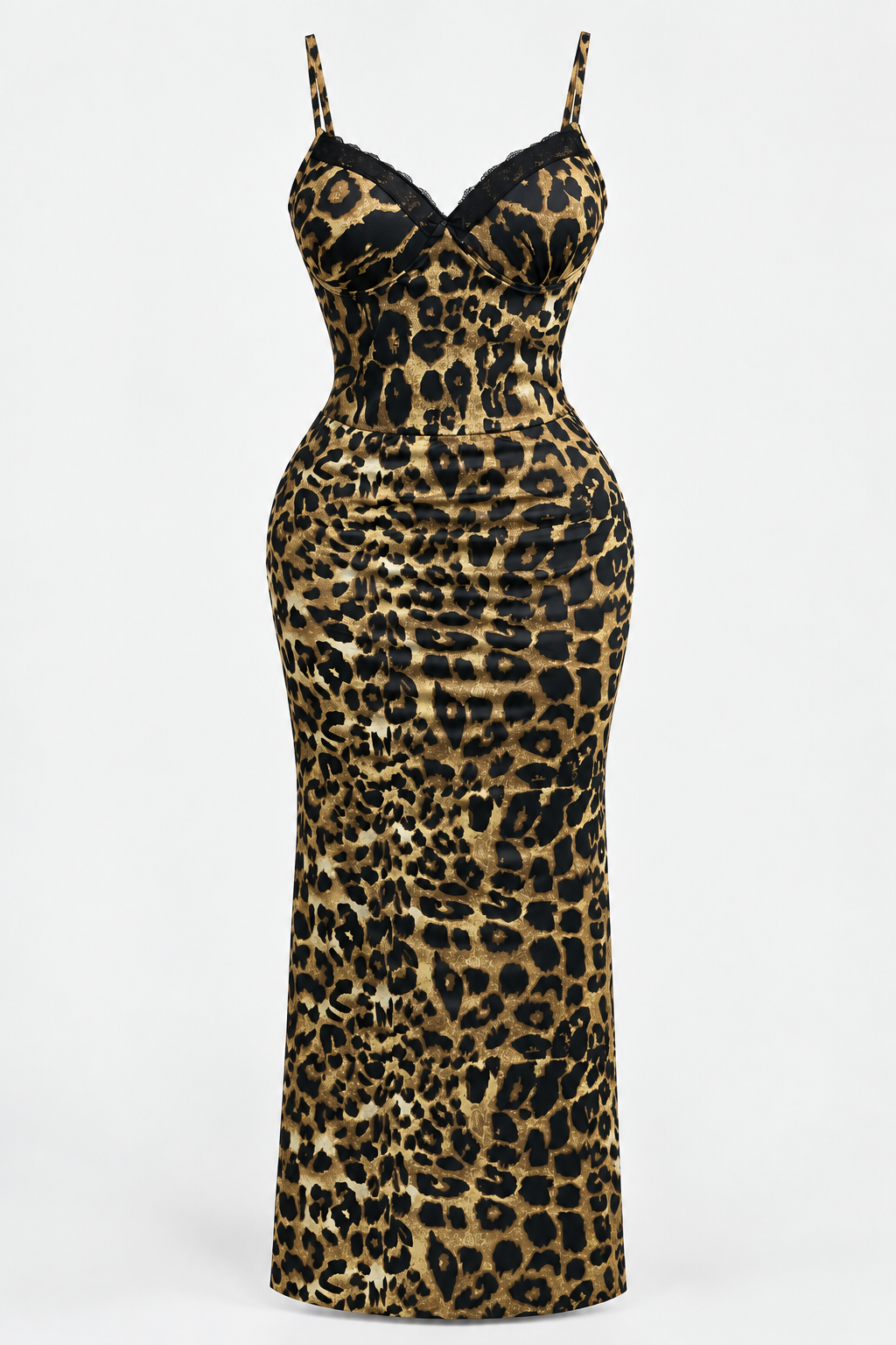 Lace Trim Leopard Lingerie