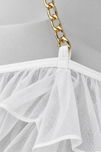 Sheer Off-Shoulder Lingerie with Metal Straps