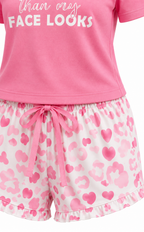 Hearts Print Pajama Set