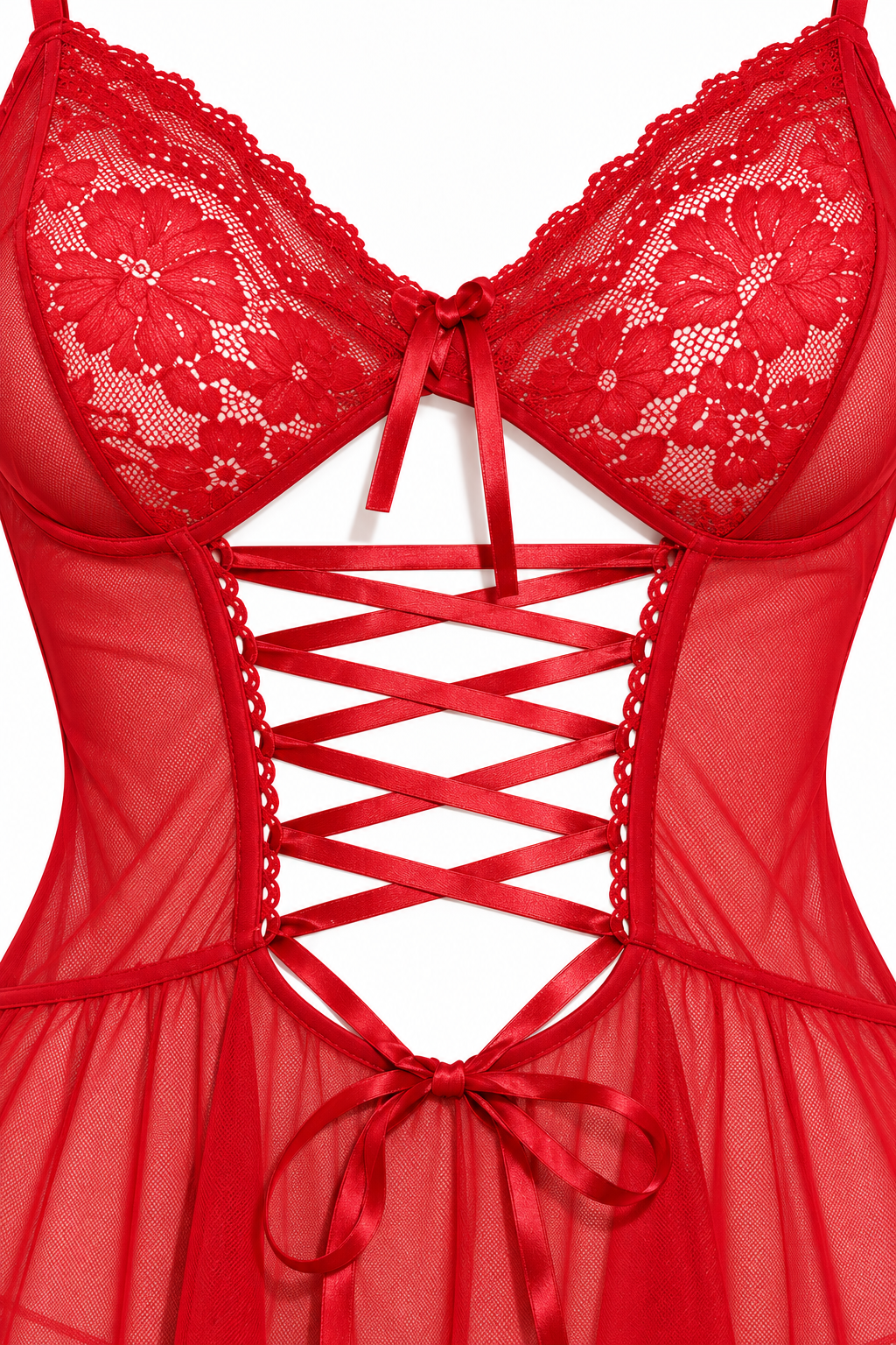 Laila BabyDoll with Sheer Shawl & Gloves