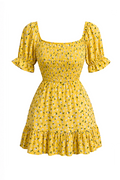 Floral Back Bow Dress