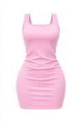 Short Dress with Side Elastic Detail