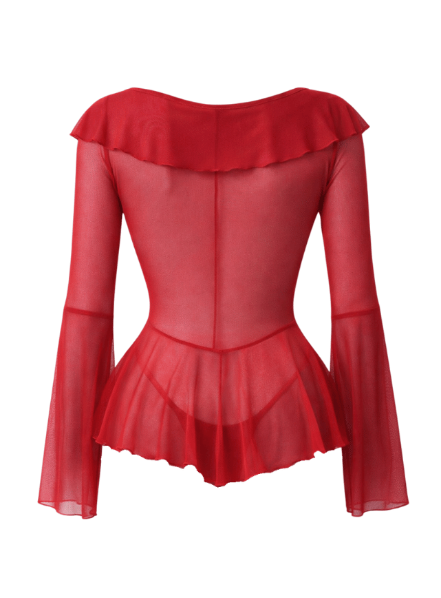 Sheer Bell Sleeve Dress