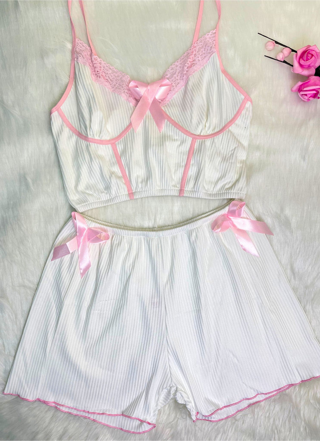 Lace Bow PJ Set