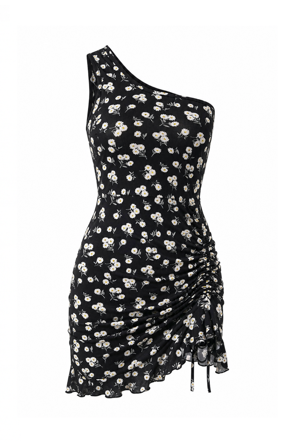 One-Shoulder Dress with Side Tie