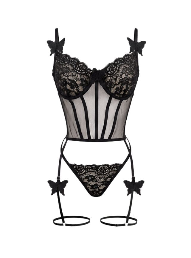 Sheer Baby Doll with Butterfly Details