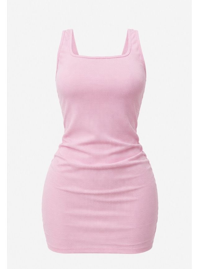Pink Waffle Knit Dress
