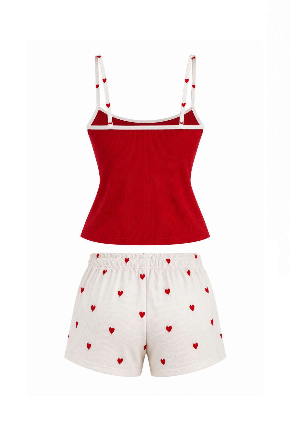 Heart-print short pajama set