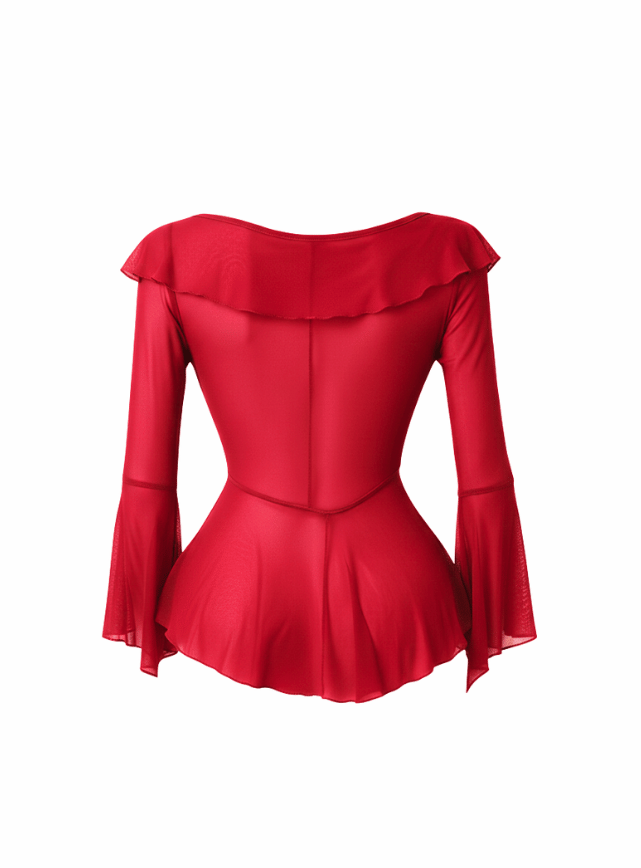 لانجيري قصير بكم شفاف