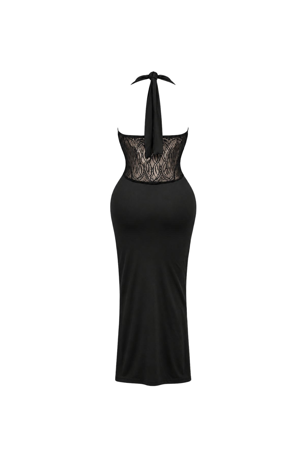 Halter Neck Dress with Lace Bust