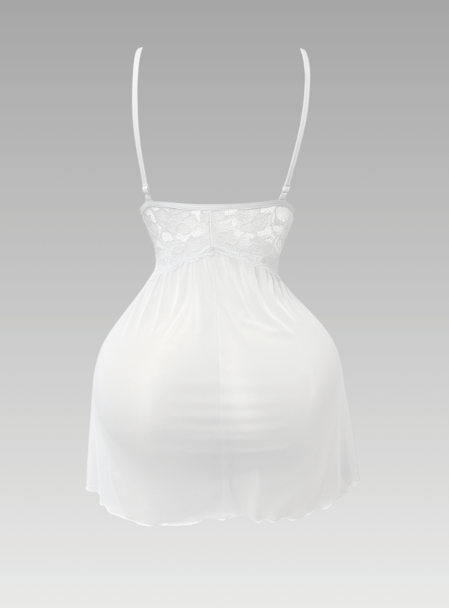 Contrast Lace Mesh Babydoll