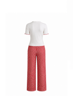 Checkered Pants Pajama with Button Top