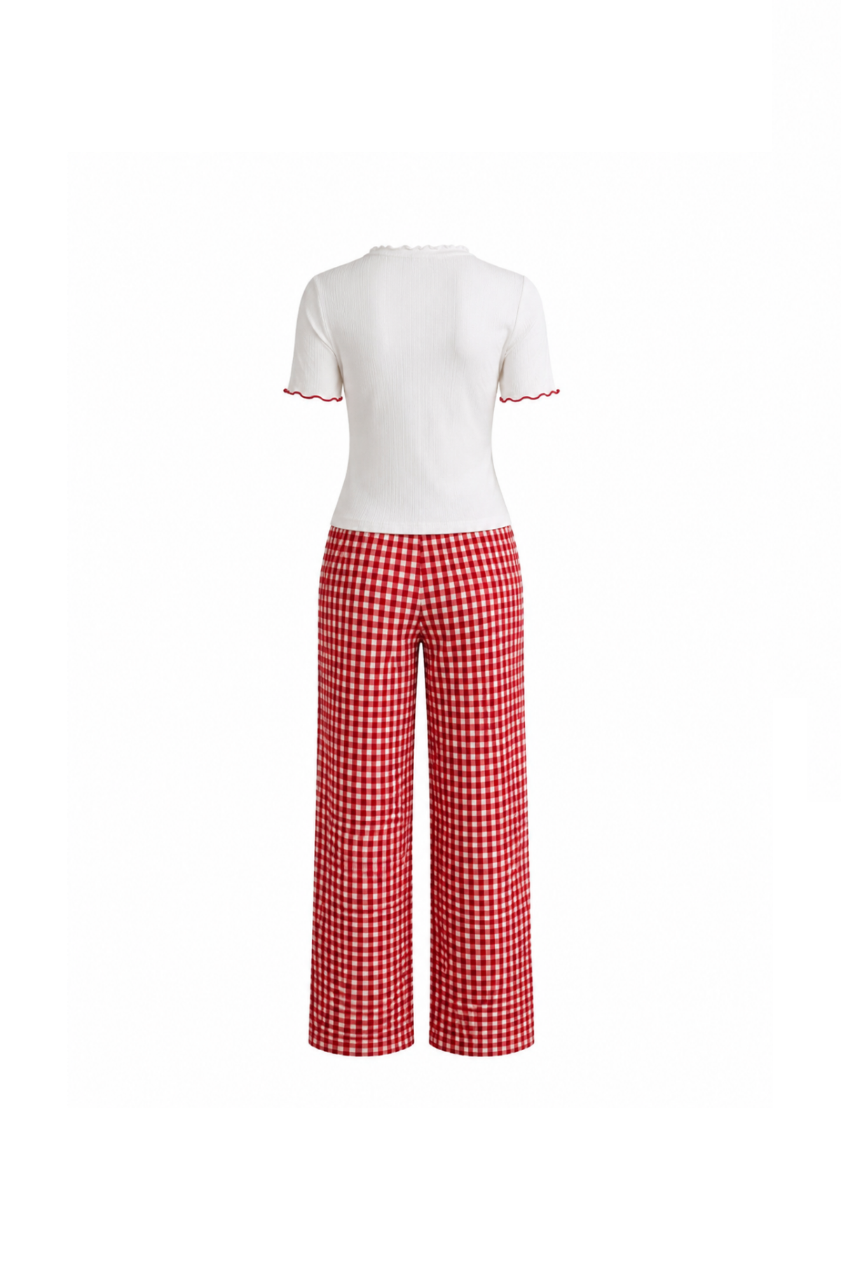 Checkered Pants Pajama with Button Top
