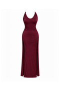 Dress with Double Side Slits & Back Tie