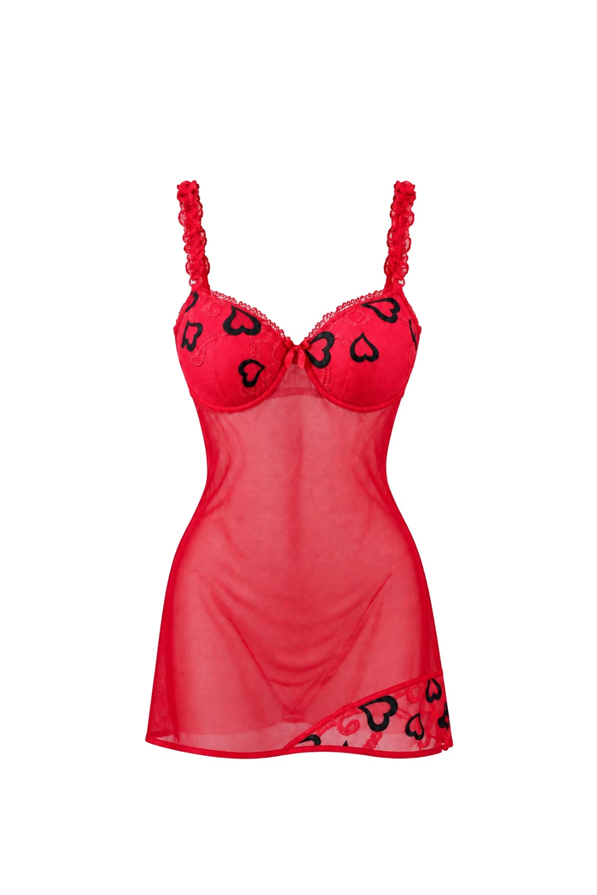 Short Sheer Lingerie with Padded