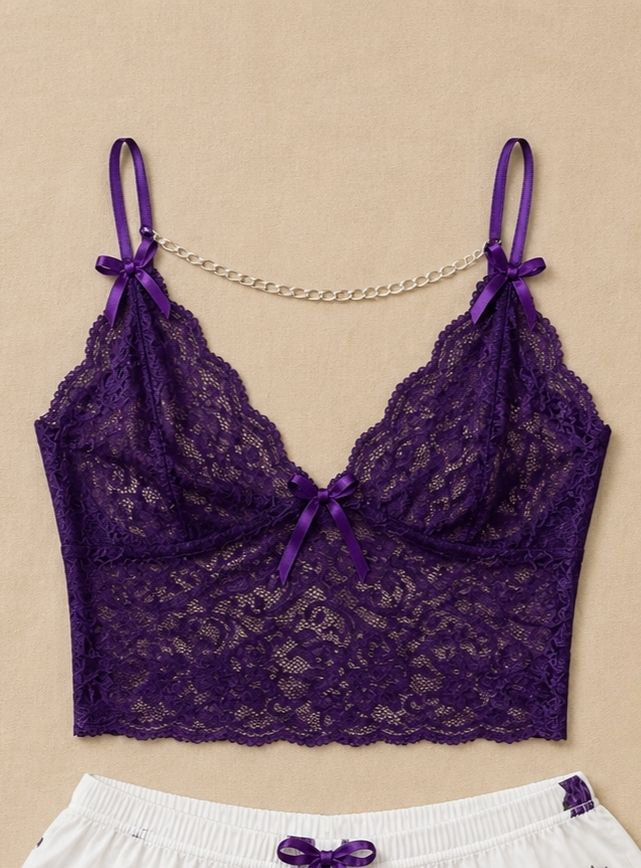 Satin Lace Charm Pajama Set