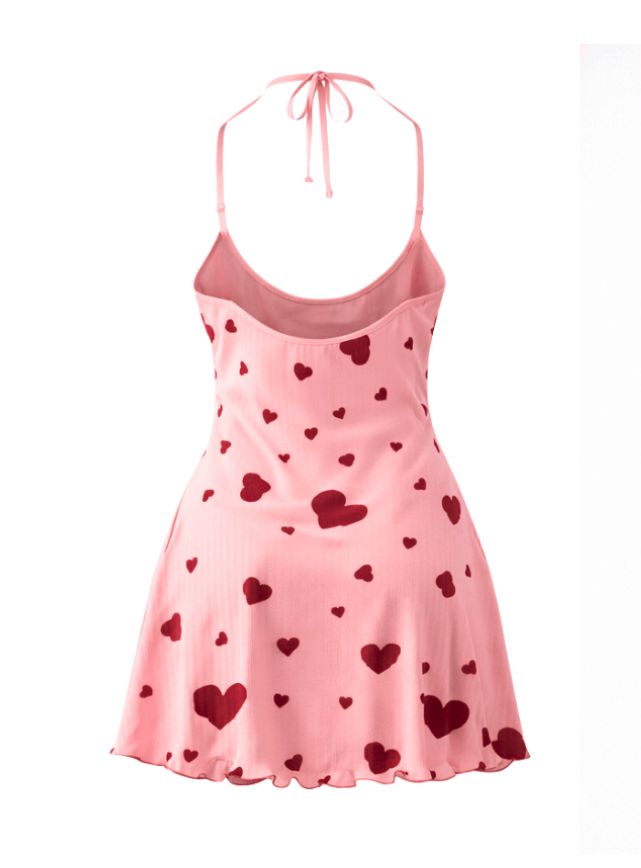 Heart Print Mini Dress