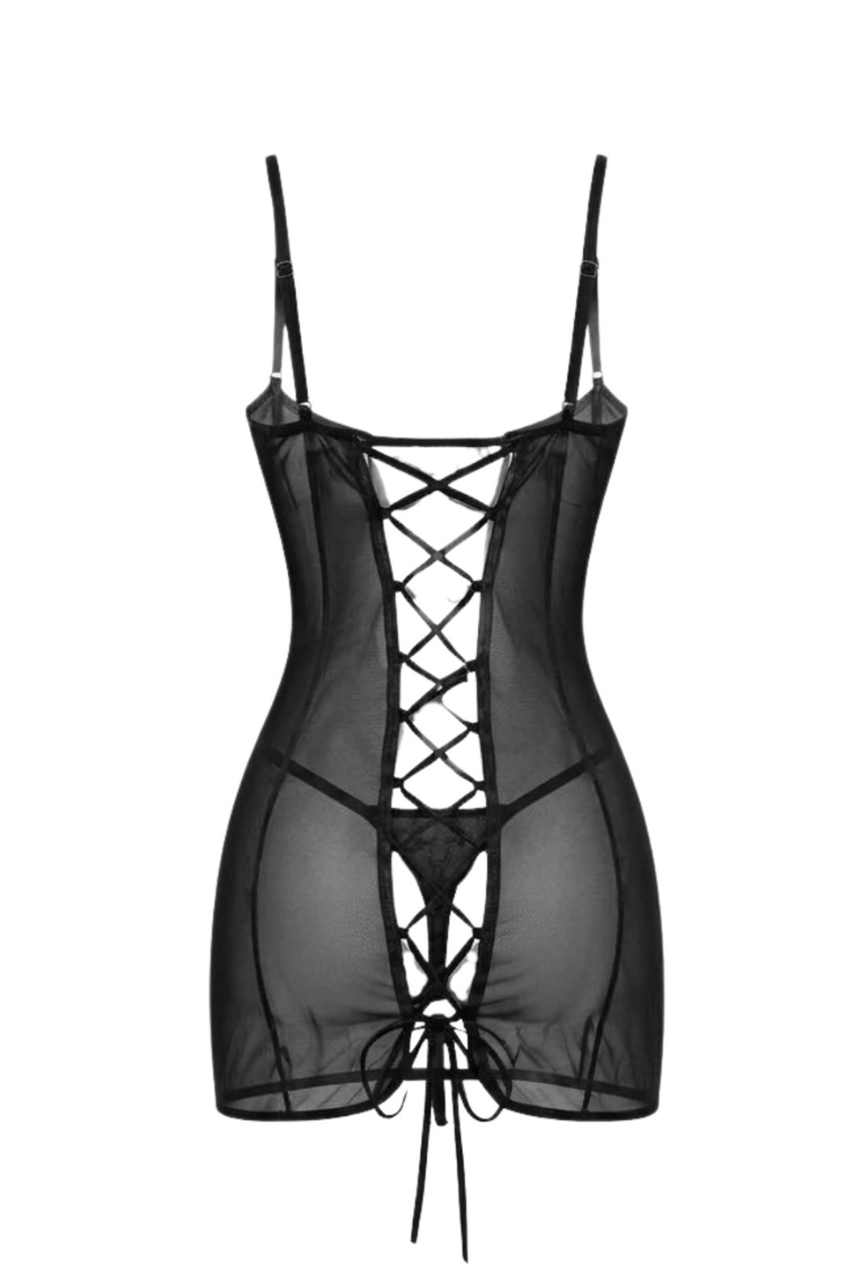 Sheer Lingerie with Open Back