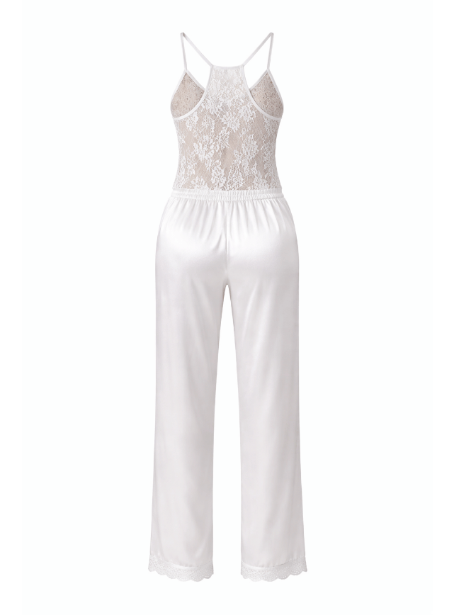 Satin Pajama Lace Back