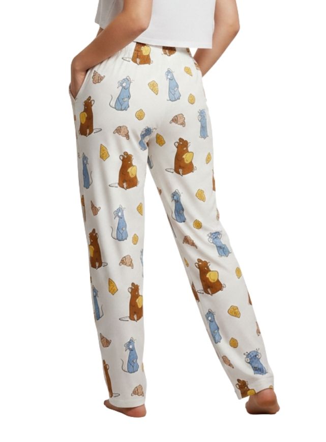 Cartoon Print Wide-Leg Pants