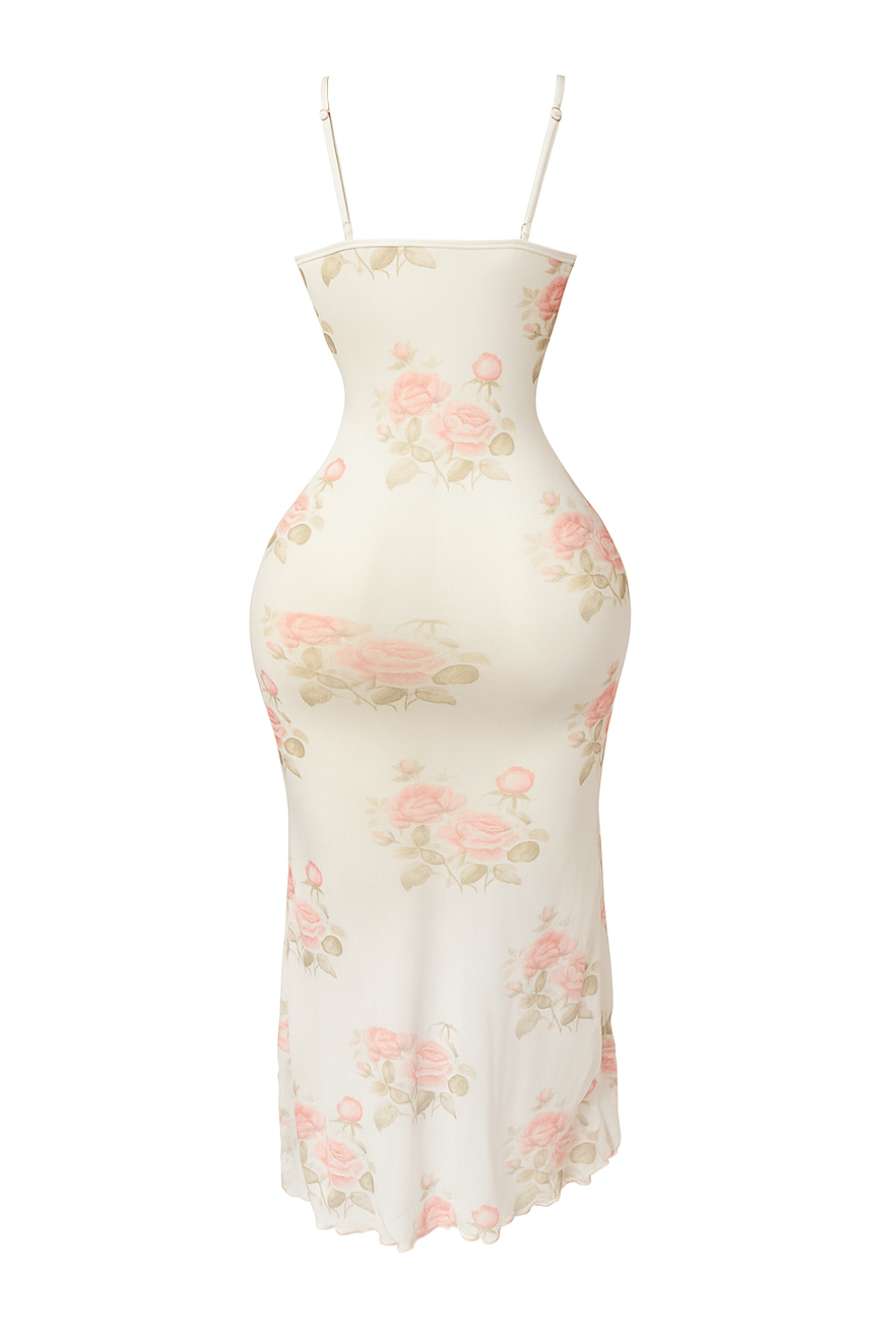 لانجيري شفاف طويل بطابعه الورد