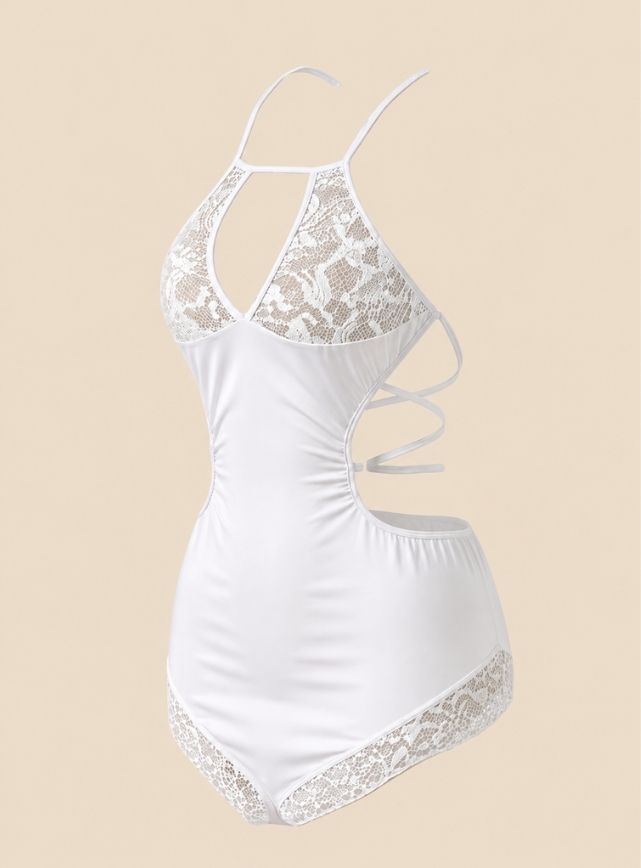 Satin Lingerie with Back Cut & Tie