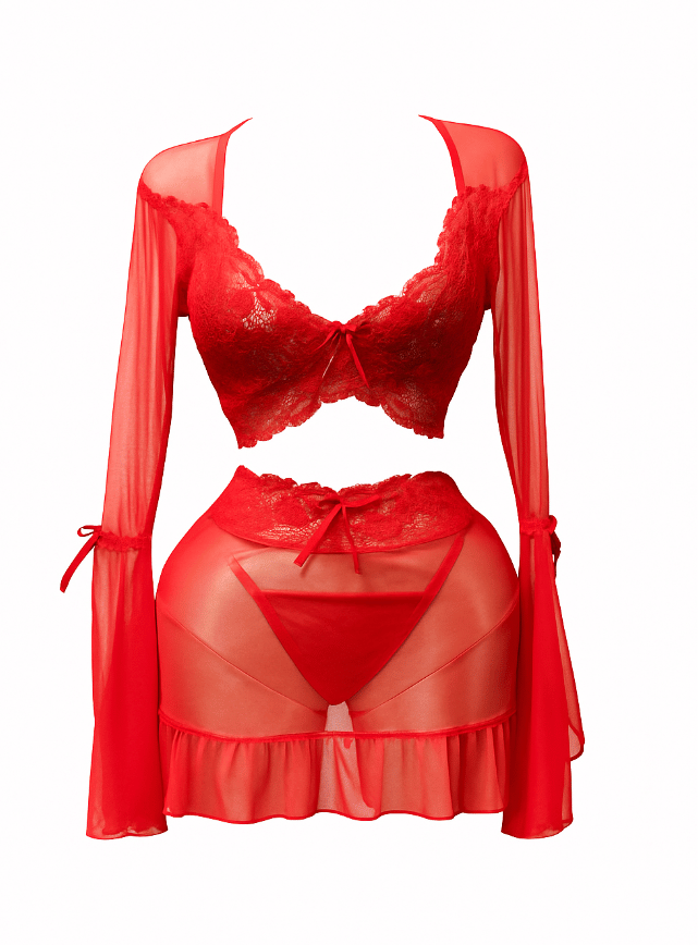 Lace Mesh Lingerie Set