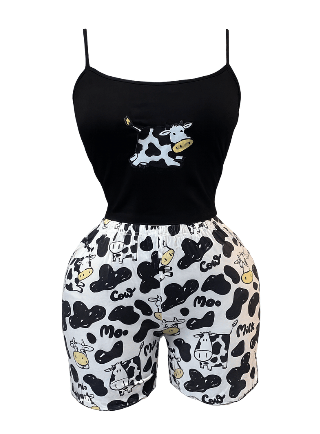 Cow Print PJ Set