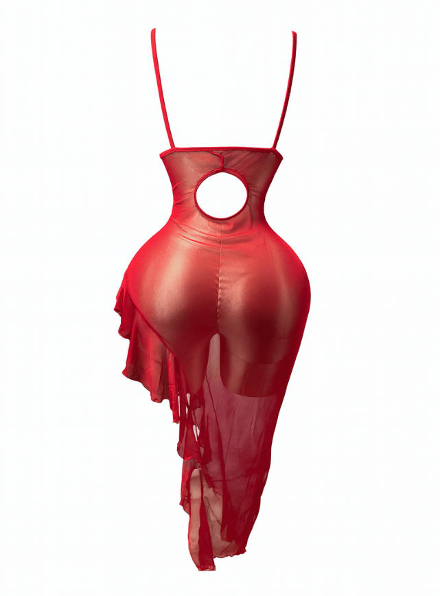 لانجيري طويل مزود بقصه من الجنب