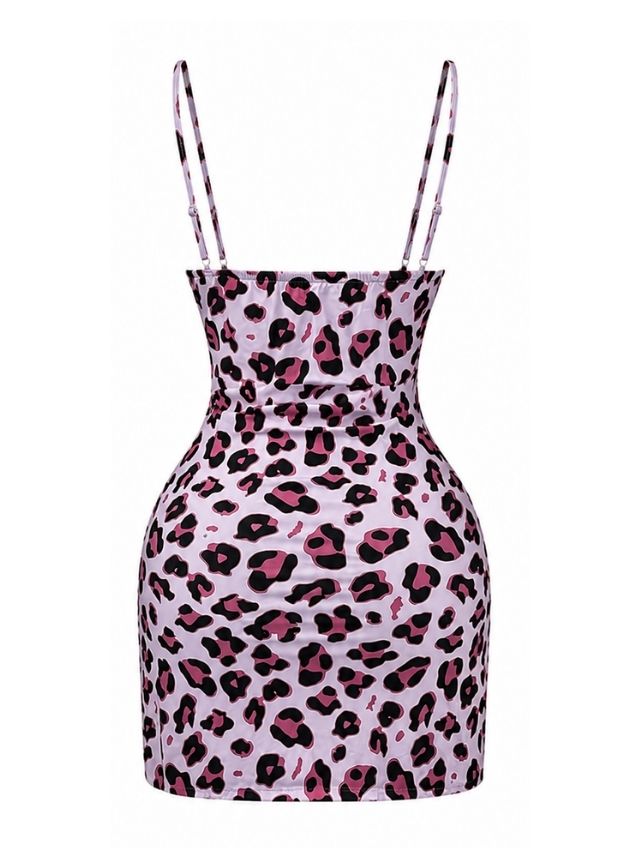 Tiger Print Mini Dress with Fur