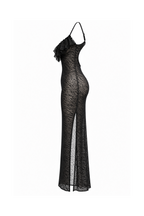 Long Sheer Lace Lingerie with Back Cutout