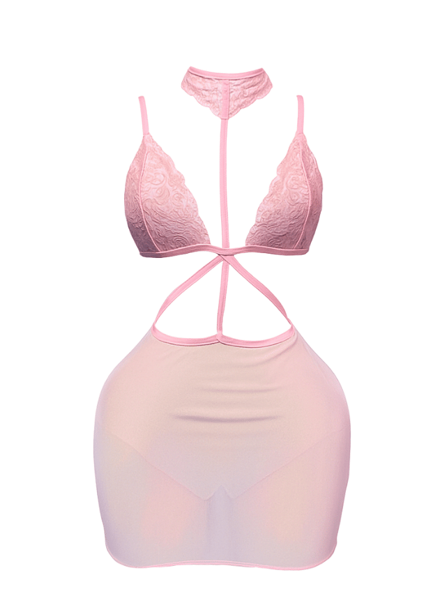 Sheer Lace Open Lingerie