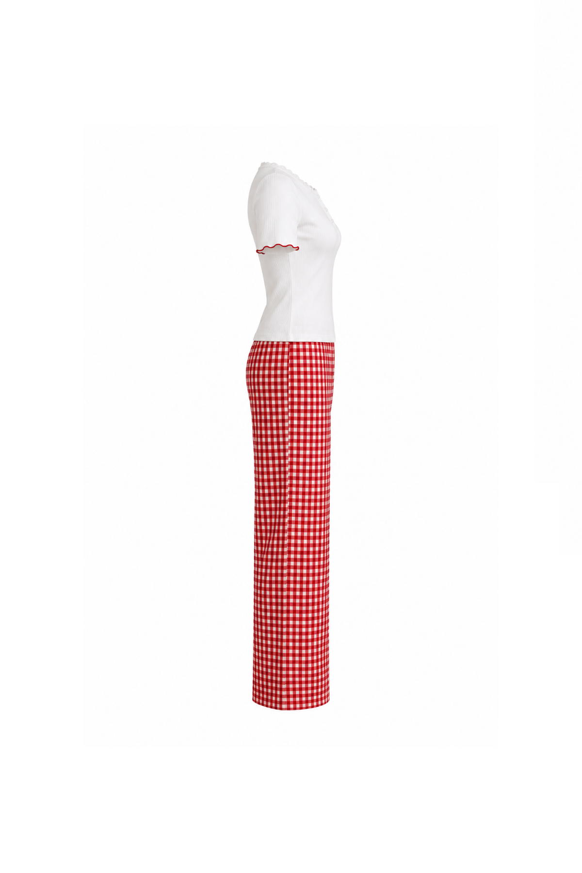 Checkered Pants Pajama with Button Top