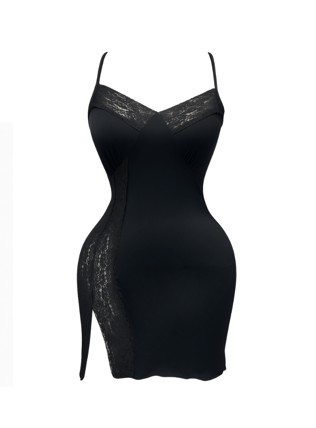 كاش قطن قصير  مزود بدانتيل