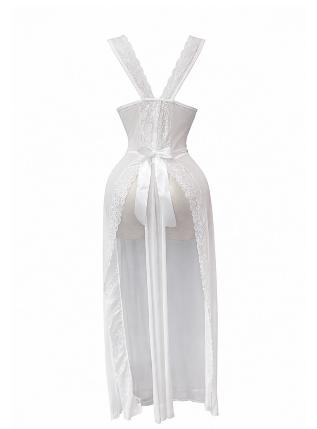 Long Sheer Backless Lingerie