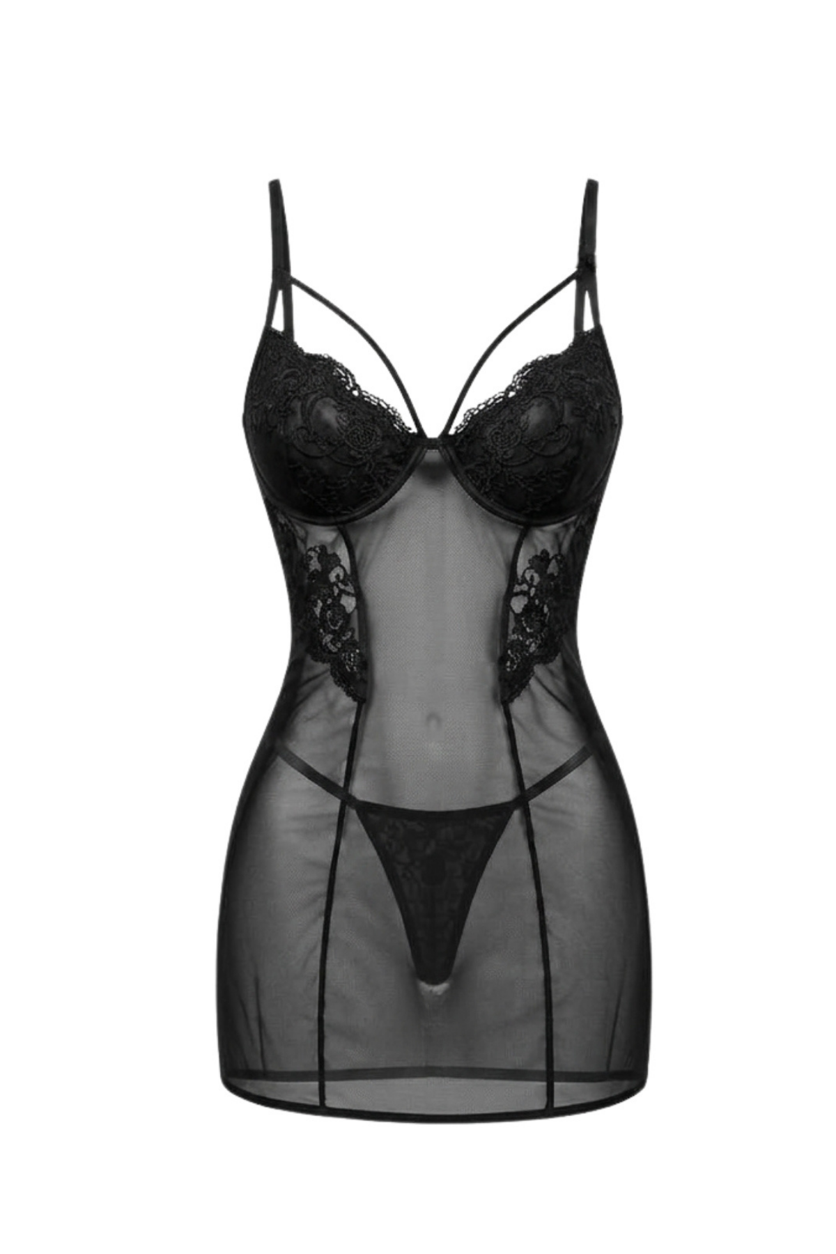Sheer Lingerie with Open Back