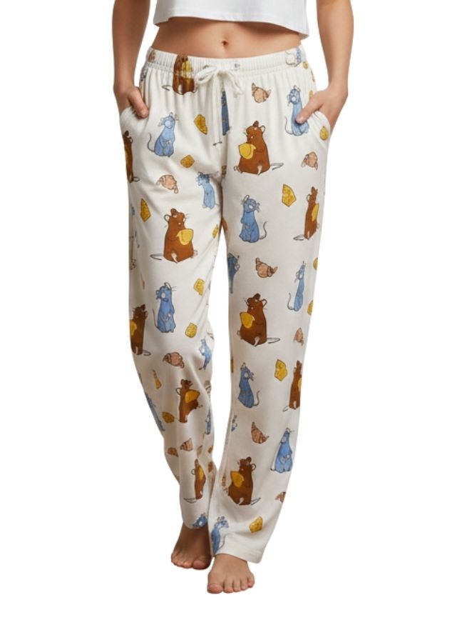 Cartoon Print Wide-Leg Pants